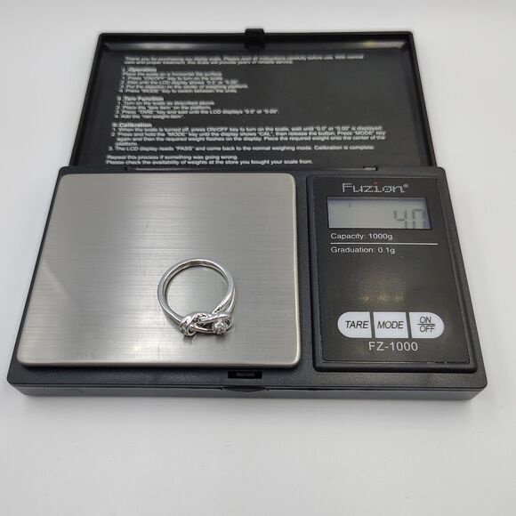 Sterling Silver 925 Designer Pave Diamond Knot Design Ring Sz 7 - Picture 12 of 15